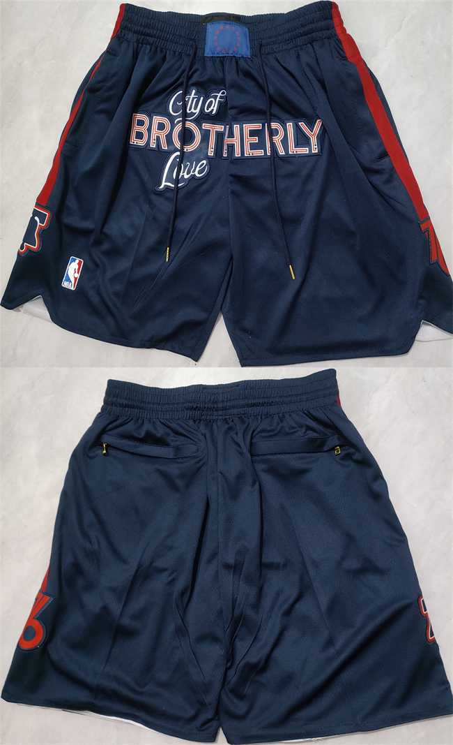 Men%27s Philadelphia 76ers Navy City Edition Shorts (Run Small)